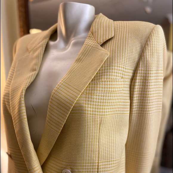 Burberry Suit Jacket and Skirt Set Authentic Vintage 80s Size 42 Silk and Wool - Picture 16 of 16
